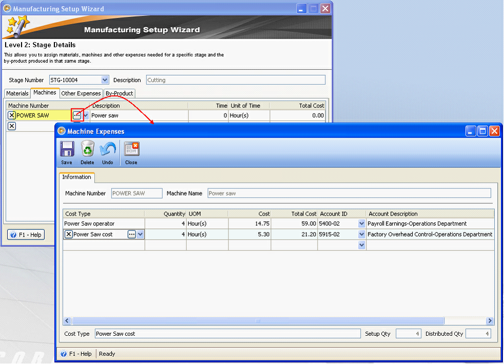 Manufacturing Process > Chapter IV Manufacturing Setup Wizard > Level