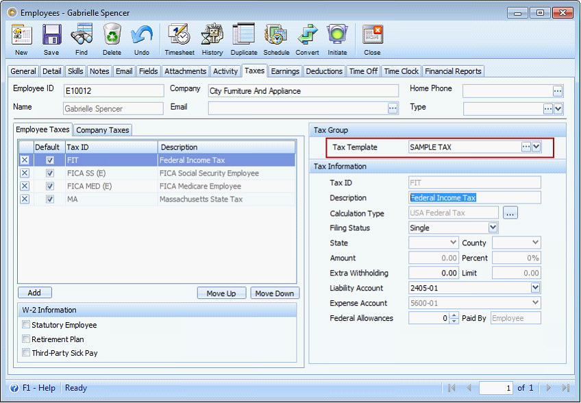 visioncore help employee setup form