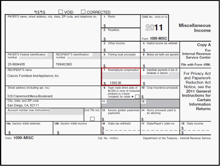 Reports > 1099 MISC Options and 1099 Detail Report