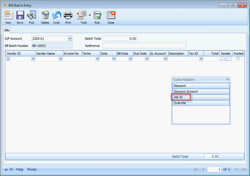 Job ID on Bill Batch Grid Chooser2