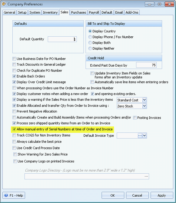 manual entry of serial number1