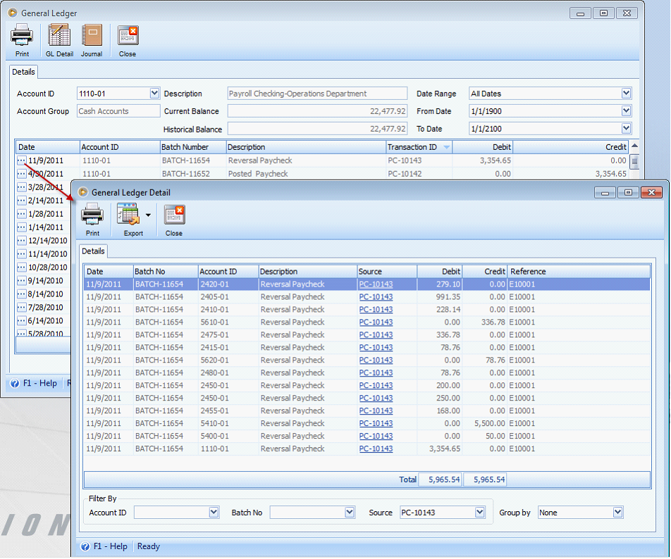 Payroll > Voiding Paycheck when Enable check reversal for voiding